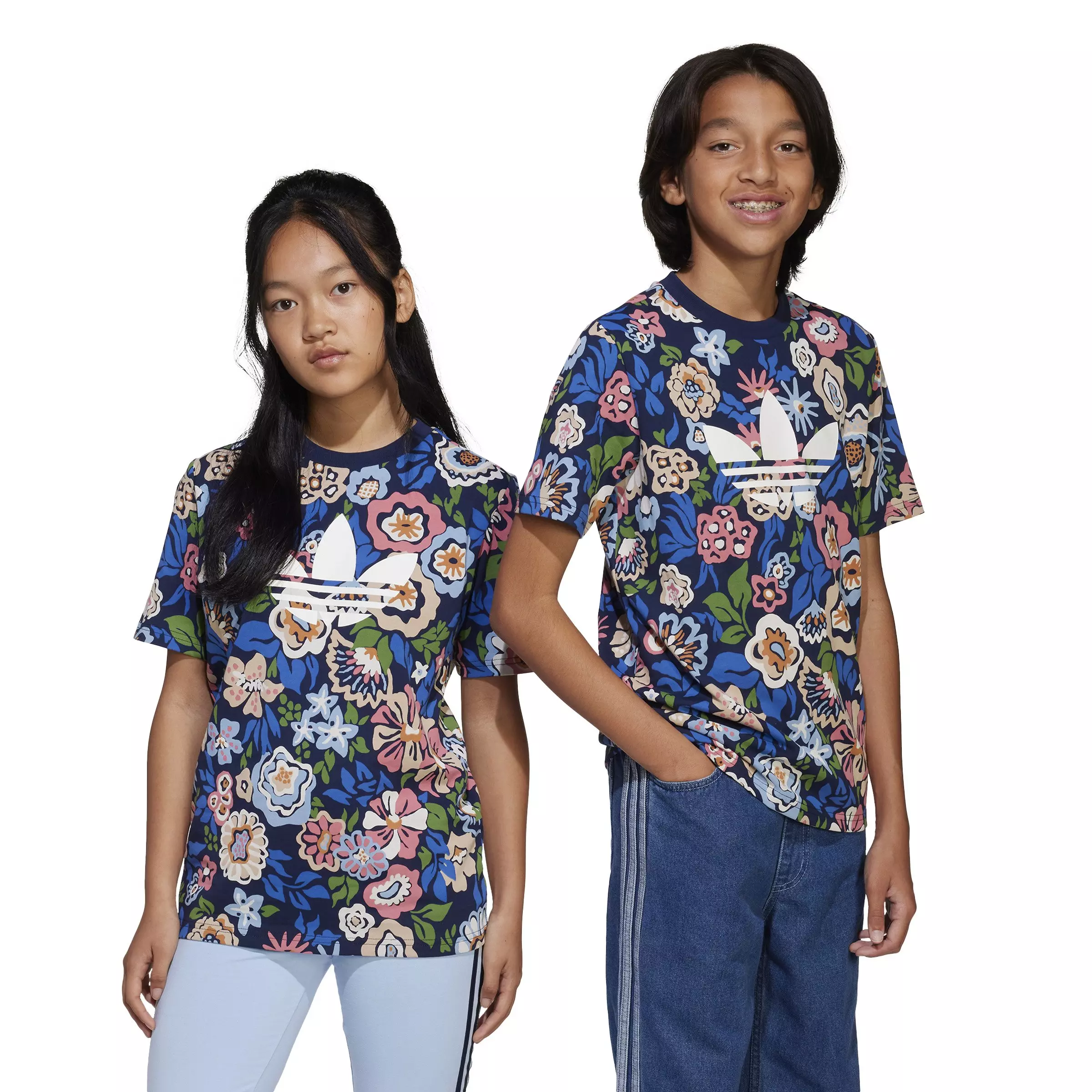 adidas LIBERTY LONDON Tシャツ ブルー　Mサイズ adidas Big Kids' x Liberty London T-Shirt - Blue
